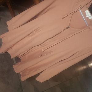 Tunic zip hooded sweatshirt